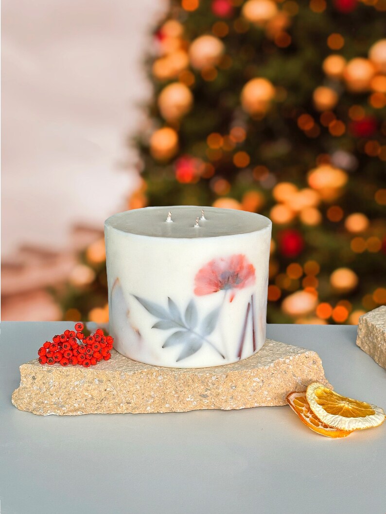 XL Large 3 wick candle,Christmas candle,Festive candle,Christmas gift,Christmas spice candle,Christmas scent,Festive gift idea for her,vegan image 2