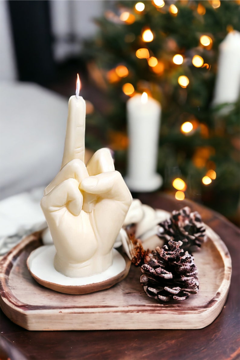XL Large Middle Finger Candle,Fuck you,Funny birthday gift,Christas funny gift,Finger candle,rude gift for him,best friend gift,swear gift image 6