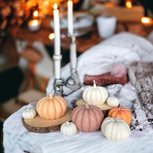 Pumpkin shaped Large Spice Latte Candle: Autumn Scented Fall Decor image 6
