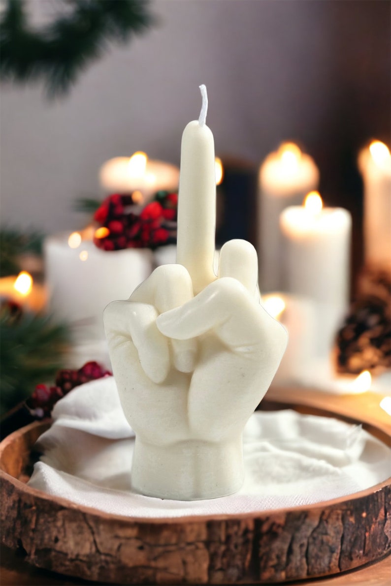 XL Large Middle Finger Candle,Fuck you,Funny birthday gift,Christas funny gift,Finger candle,rude gift for him,best friend gift,swear gift image 5