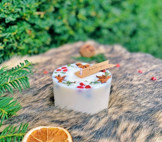 Large candle, candle gift, dried flower candles, birthday gift, gift idea for women, thank you gift idea, decorative candle, candle for men