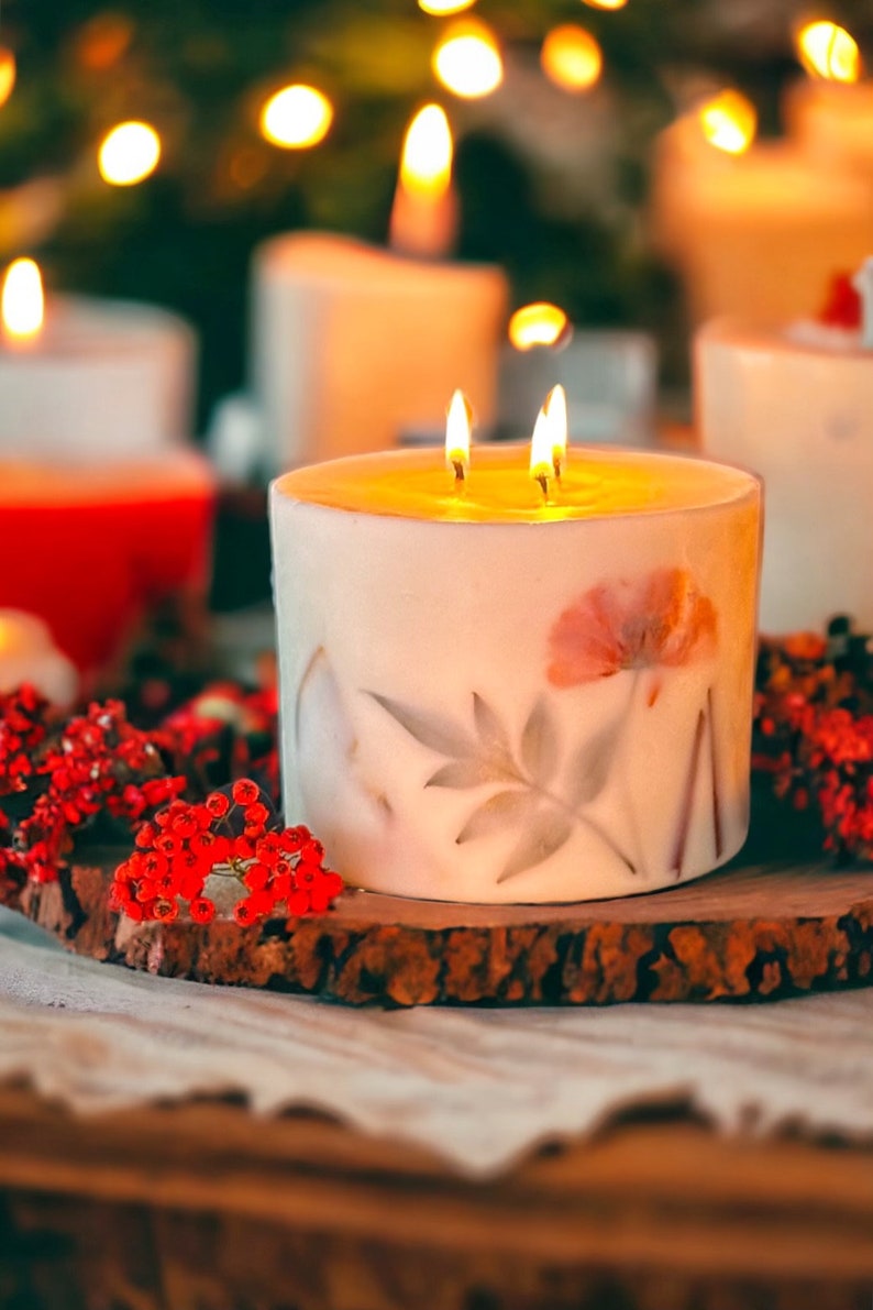 XL Large 3 wick candle,Christmas candle,Festive candle,Christmas gift,Christmas spice candle,Christmas scent,Festive gift idea for her,vegan image 6