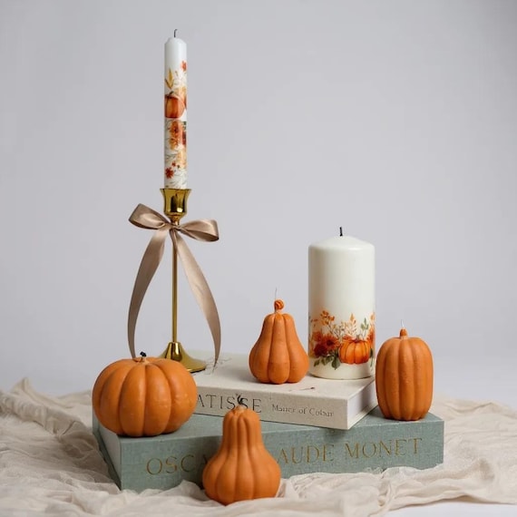 Pumpkin orange förmige große Kerze, Kürbis Duftkerzen, Halloween Kerzen, Herbst Kerze, Herbst Dekor, Kürbis Duftkerzen
