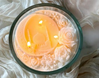 Ramadan Large 3wick Scented Candle gift,Eid Mubarak gifts,Eid Islamic home decor,gift for Family and friends,Ramadan Kareem celebration gift