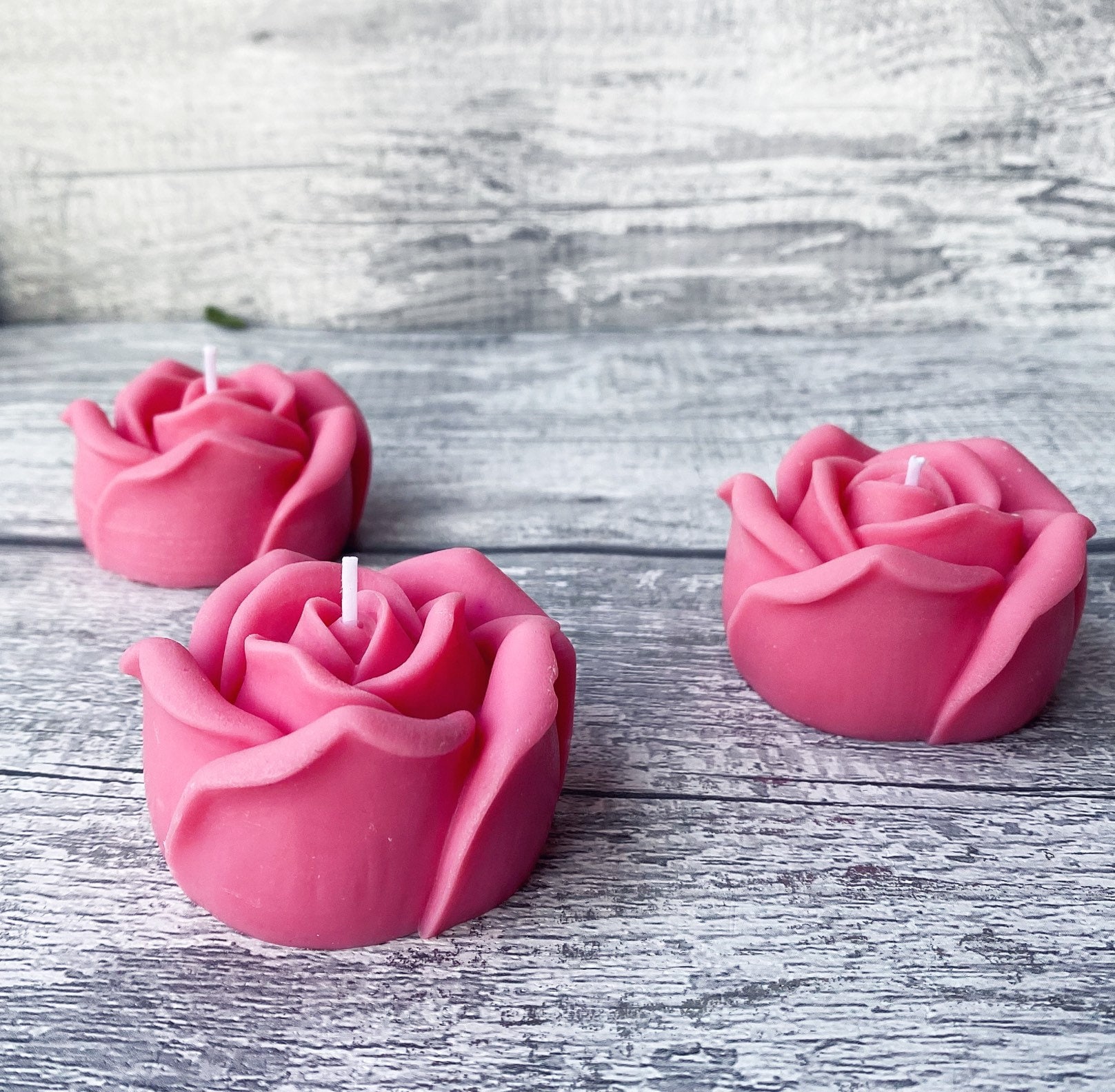 Rose shaped candles gift set Pink candle gift set birthday Etsy