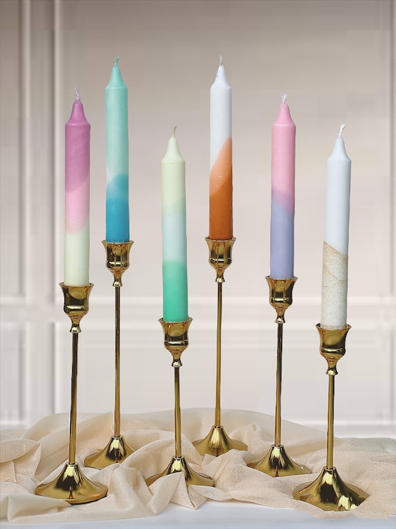 Dip Dyed Dinner Kerzen,Bunt Kerzen,weiche Pastell Kegelkerzen, Stumpenkerzen Geschenkset,Hochzeitskerzen,blau,grün,gelb,weiß,pink
