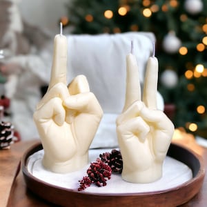 XL Large Middle Finger Candle,Fuck you,Funny birthday gift,Christas funny gift,Finger candle,rude gift for him,best friend gift,swear gift image 2