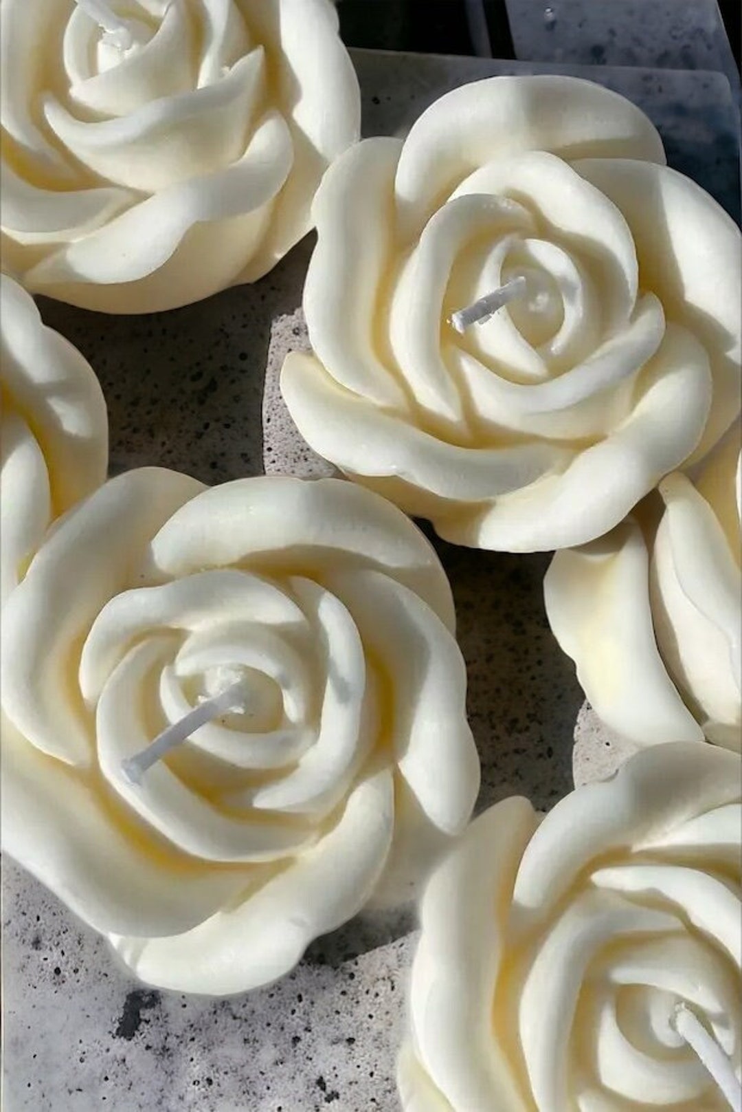 White Rose Shaped Candle Set,birthday Gift for Her,romantic Valentine's Day Gift,wedding Candles