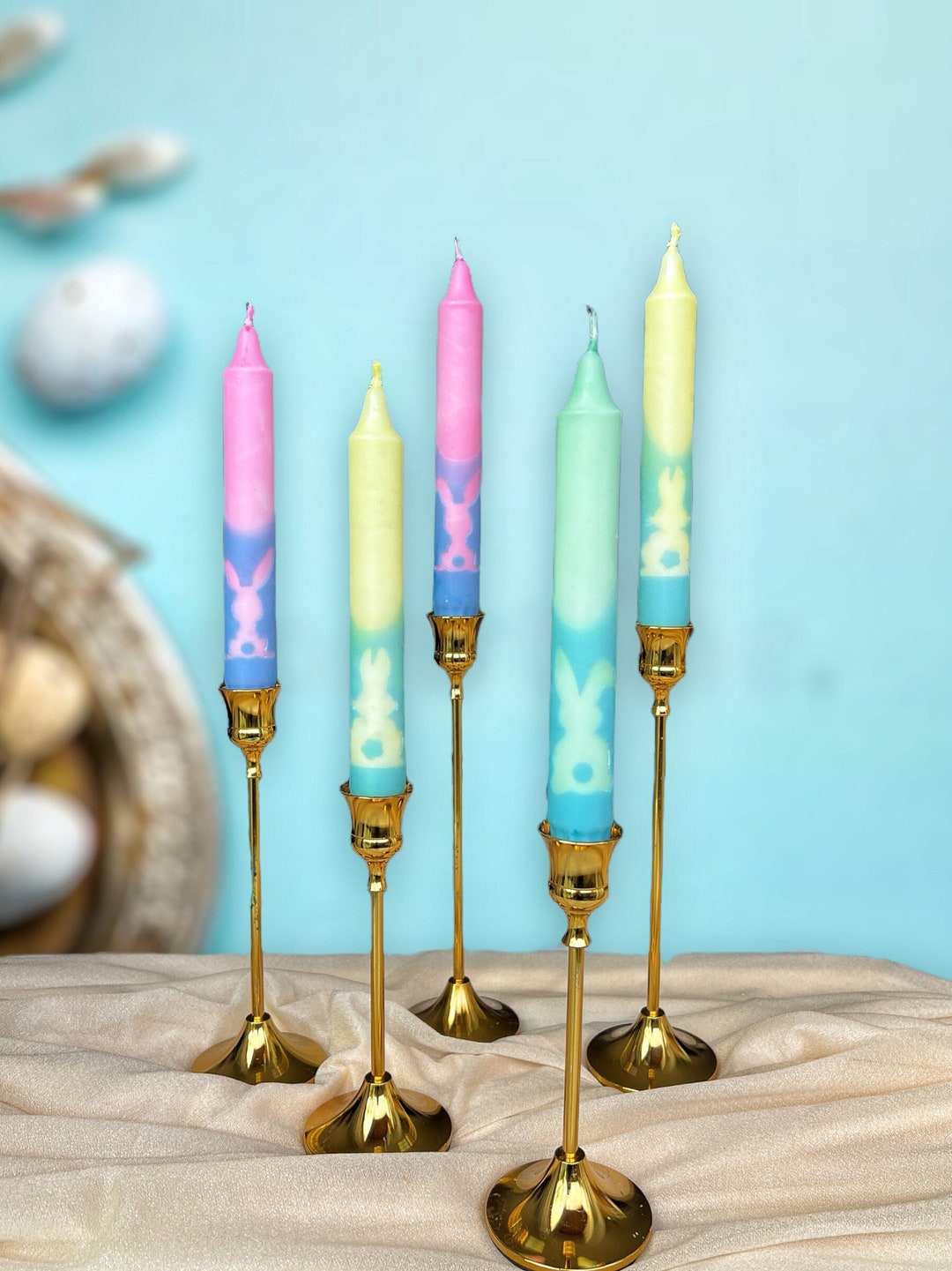 Easter Taper Candles,easter Bunny Candles,easter Table Candles,easter