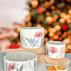 XL Large 3 wick candle,Christmas candle,Festive candle,Christmas gift,Christmas spice candle,Christmas scent,Festive gift idea for her,vegan image 5