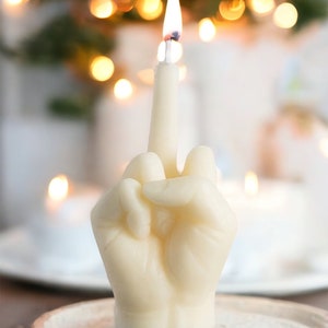 XL Large Middle Finger Candle,Fuck you,Funny birthday gift,Christas funny gift,Finger candle,rude gift for him,best friend gift,swear gift image 3