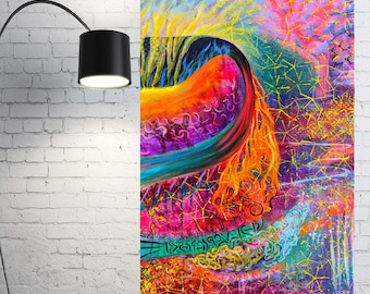 Abstract Canvas Print – "The Great Download" Colorful Modern Art by Jasmine Witzke