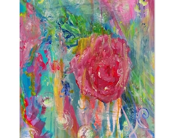 Midnight Rose Art Print – Abstract Floral Poster, Jasmine Witzke