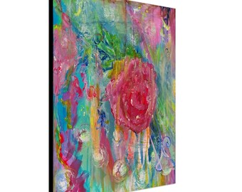 Midnight Rose - Original Art Printed on Canvas