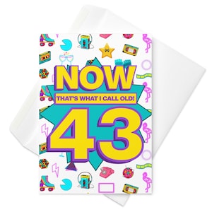 C'est ce que j'appelle vieux ! 43e anniversaire ! Grande carte de voeux | Carte d'anniversaire personnalisée pour 43 ans