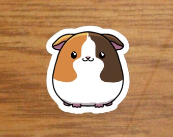 Kawaii Meerschweinchen Aufkleber | Glänzendes Vinyl, umweltfreundlich
