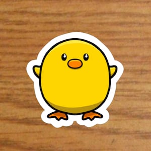 Niedlicher Kawaii-Küken-Aufkleber | Hochwertiges, hochglänzendes, umweltfreundliches Vinyl