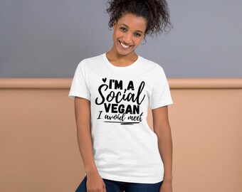 Social Vegan Introvert T-Shirt | Funny Anti-Social Tee