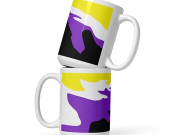 Non-Binary Flag Wavy Design Mug | LGBTQ+ Eco Friendly Cup
