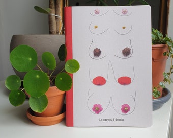 Sketchbook (breasts) A5 Illustrated, Stationery, Gift