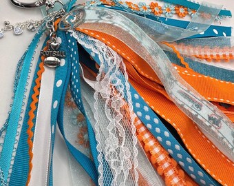 Miami Football Ribbon Tassel Purse Charm Journal Dangle