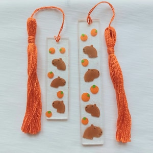 Resin Capybara Orange Bookmark
