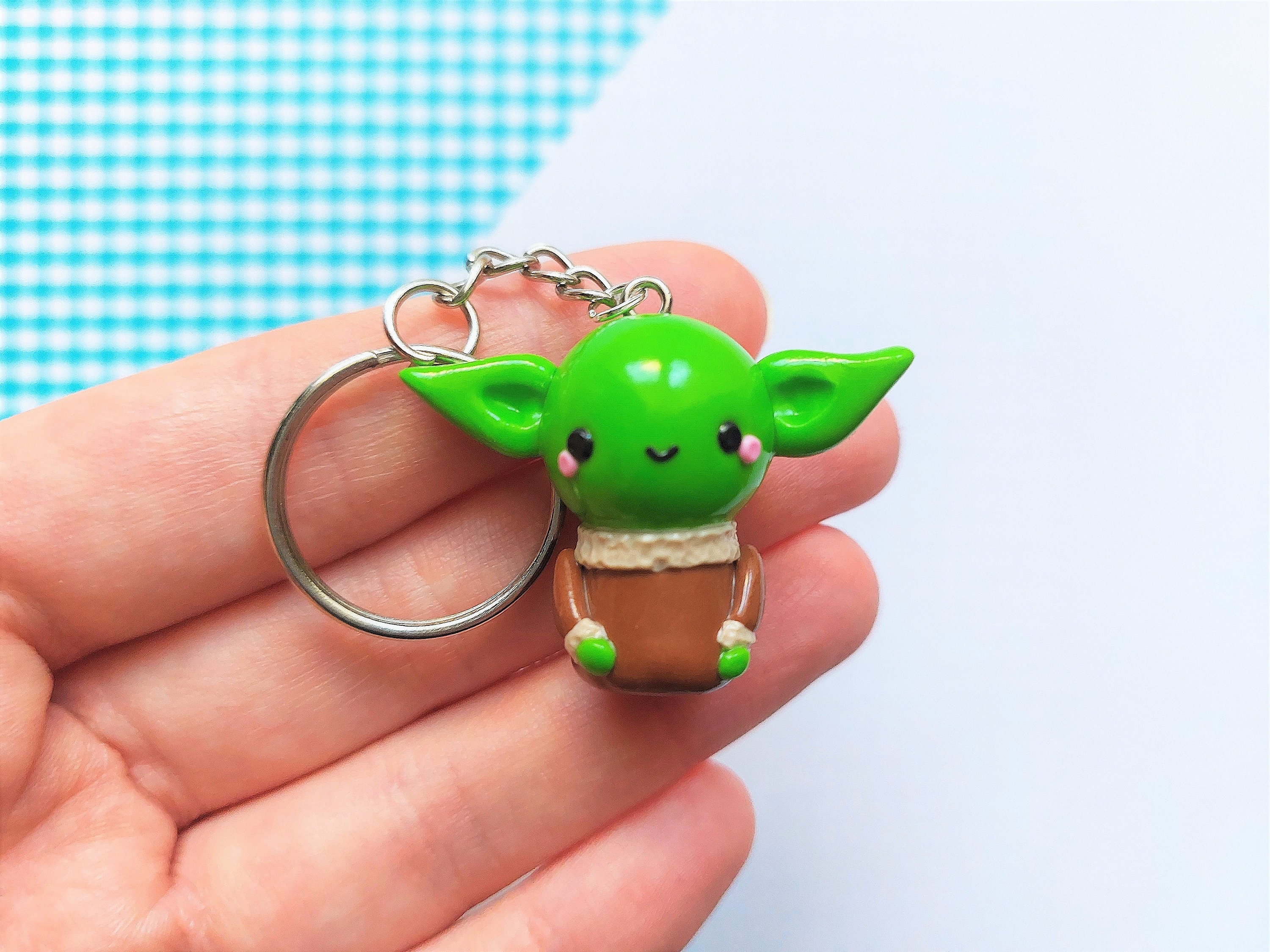 Kawaii Baby Yoda Charm Kawaii Baby Yoda Keychain Kawaii Baby Etsy