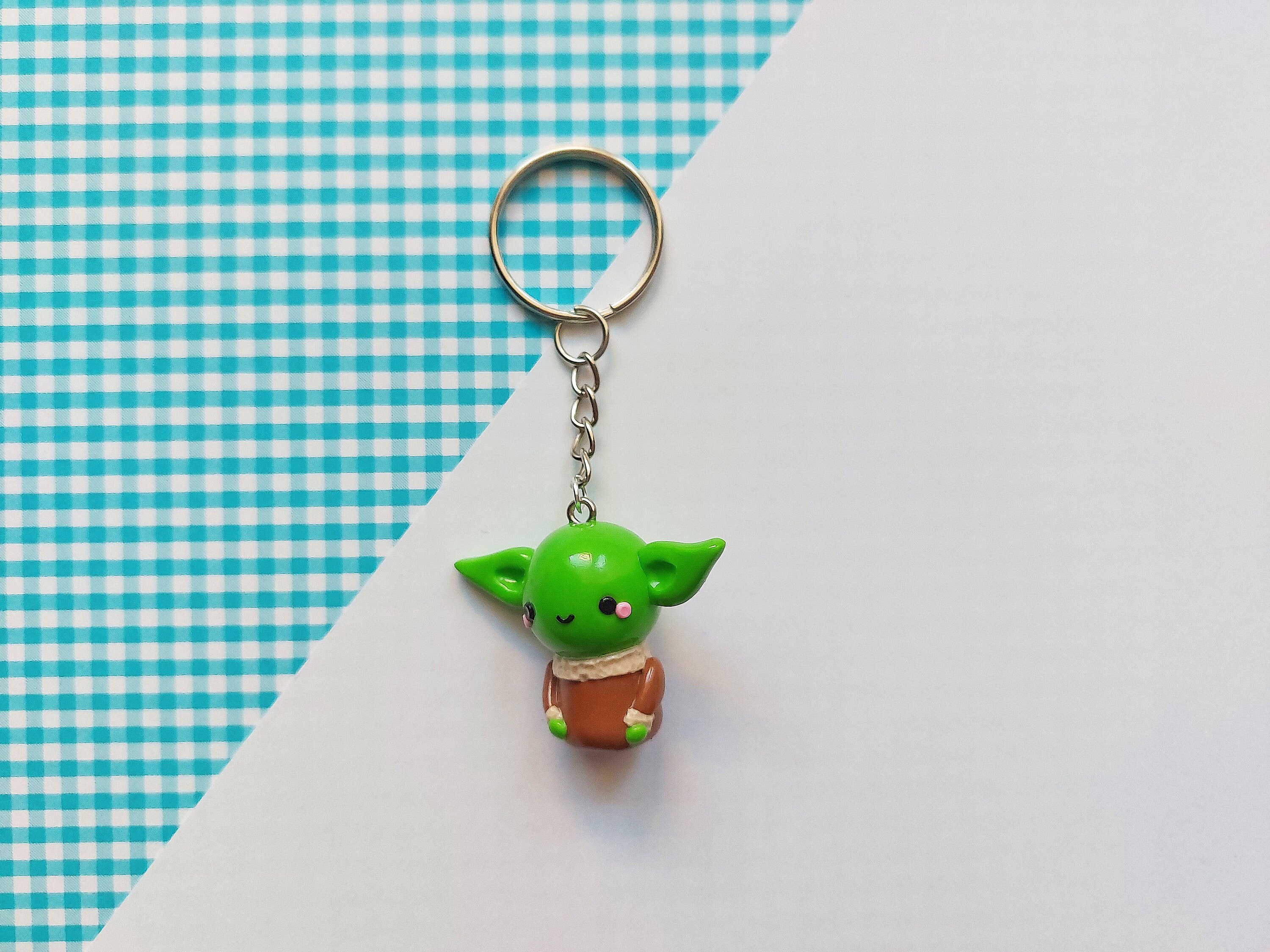 Kawaii Baby Yoda Charm, Kawaii Baby Yoda Keychain, Kawaii Baby Yoda
