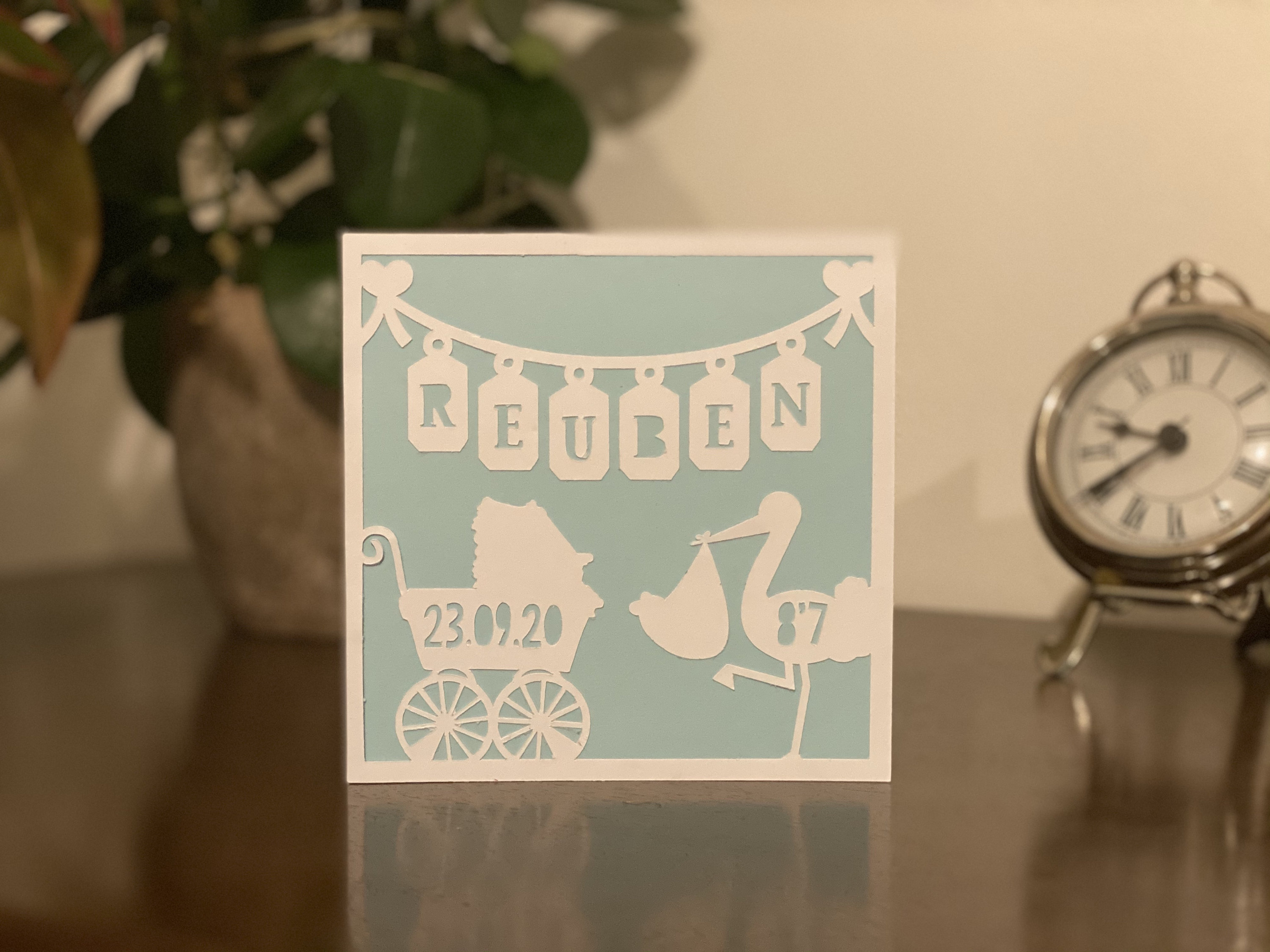 Personalised New Baby Laser Cut Card / Paper Cut/ Baby Boy/ | Etsy