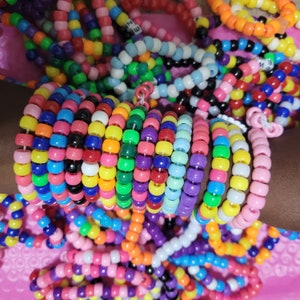 Kandi Mystery Random Bracelets- PLUR Mystery Box Bundle Assortment Set Pack with pony beads