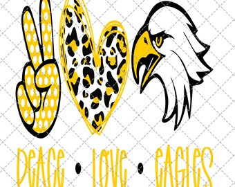 Download Peace Love Eagles Etsy