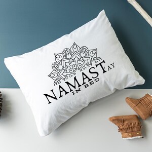 Namastay in Bed Pillow Etsy