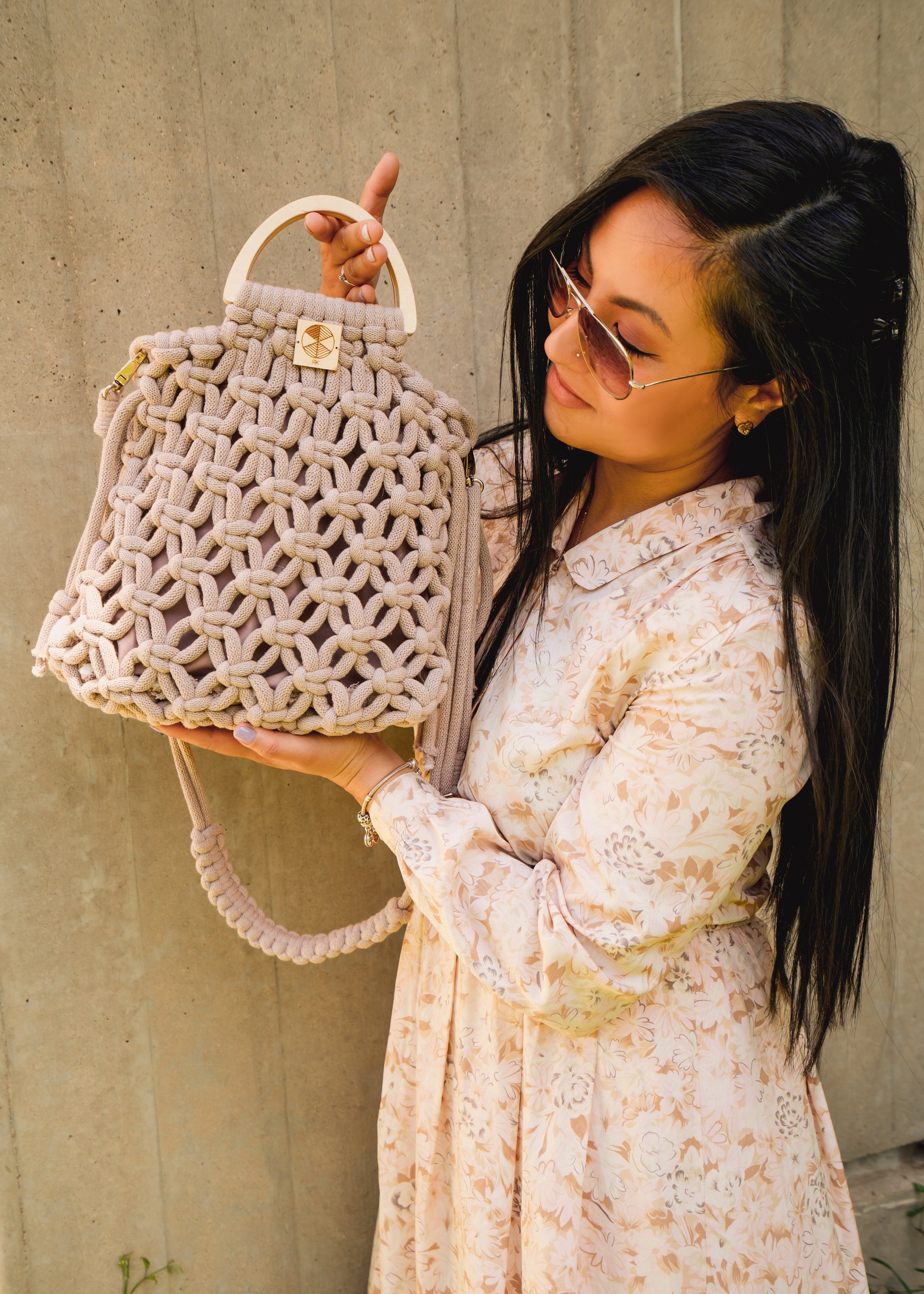 Summer Trendy Macrame Boho Tote Bag, Handmade Bohemian Bag With 
