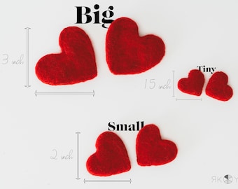 Conjunto de broches de corações vermelhos grandes - broche de coração de feltro de lã - joias de coração - broche de coração vermelho - coração grande de pelúcia - camiseta de coração duplo - camisa feminista
