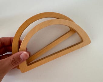 2 asas de madera para bolsos, asas de madera para bolsos, asas en forma de D, asa para bolso de playa, asa de repuesto