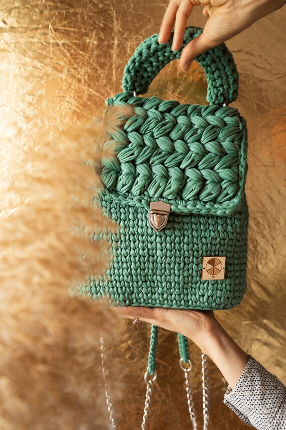 Crochet backpack purse deals