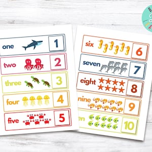 Number matching game, Numbers 1-10, Preschool printable activity, Busy book activity sheet, Educational printable for toddlers, Digital