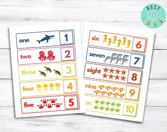 Number matching game, Numbers 1-10, Preschool printable activity, Busy book activity sheet, Educational printable for toddlers, Digital