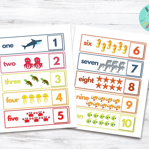 Number matching game, Numbers 1-10, Preschool printable activity, Busy book activity sheet, Educational printable for toddlers, Digital