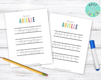 Hoja de trabajo de seguimiento de nombres personalizada, actividad de aprender a escribir mi nombre, actividad de libro ocupado, niño pequeño educativo imprimible, actividad preescolar