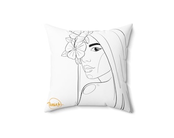 UNICKART - Island Wahine, yellow home good Spun Polyester Square Pillow