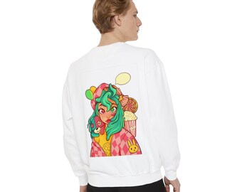 Candy Lady Unisex Garment-Dyed Sweatshirt, Back to School, Street wear