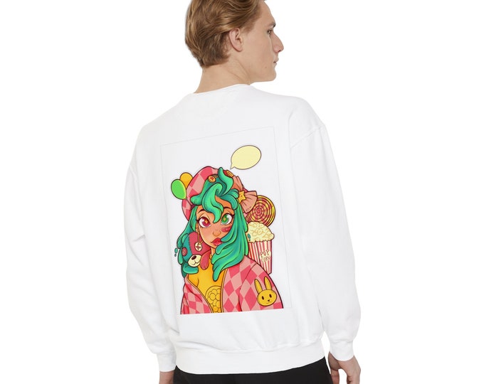 Candy Lady Unisex Garment-Dyed Sweatshirt, Back to School, Street wear