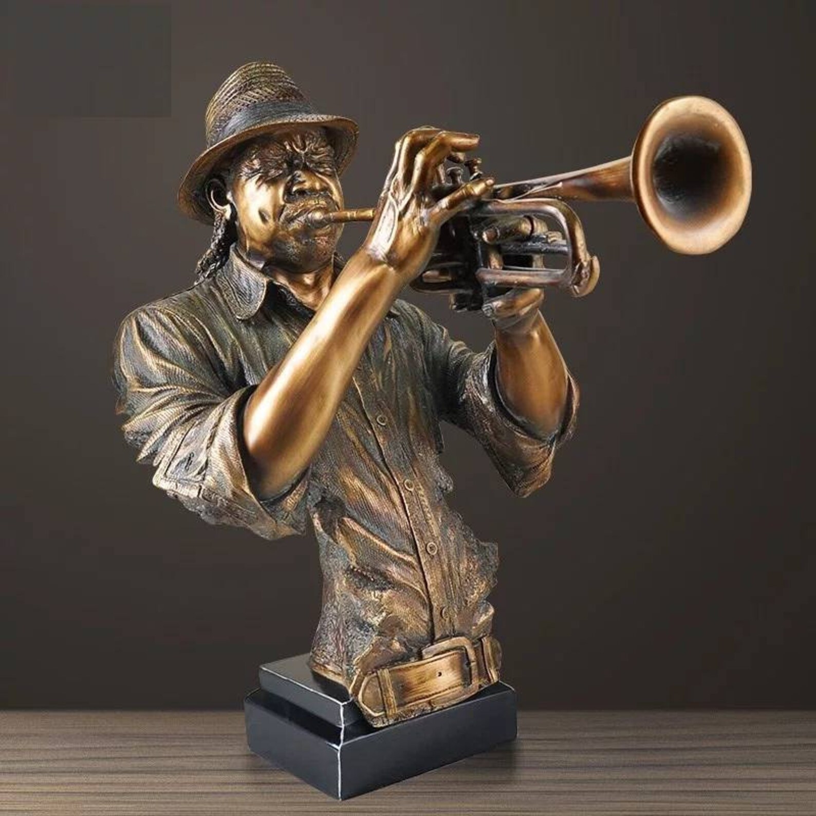 52cm Abstract Figure Musician Figurine Creative Music Trumpet Etsy
