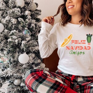funny Shirt, Christmas Party Shirt, Christmas cactus, Christmas Family Shirt, Mexican Christmas, long sleeve xmas, Feliz Navidad, Festive