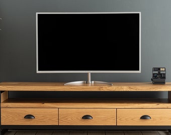 Oak Wood TV Unit & Console, Modern and Unique Design Decor, Tv stand with Drawers, Media Console and TV Storage Models , console table