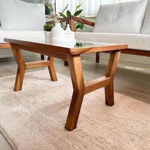 Mid Century Coffee Table , Solid Wood Rectangle Coffee Table , Scandinavian Black Walnut Sofa Table , Glass coffee table