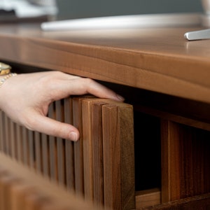 Walnut Wood TV Unit & Console, Modern and Unique Design Decor