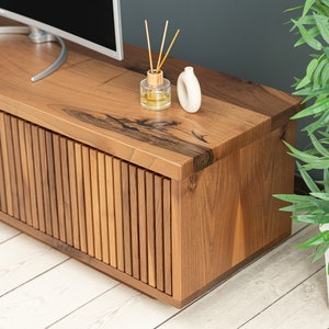Walnut Wood TV Unit & Console, Modern and Unique Design Decor