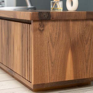 Walnut Wood TV Unit & Console, Modern and Unique Design Decor